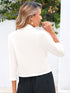 Kurzer Damenblazer im zweireihigen Design | Dreiviertelärmel-A-Linien-Blazer